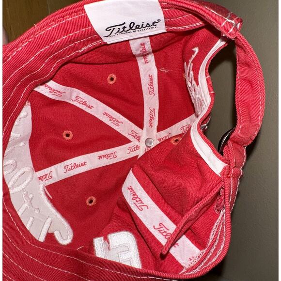 Titleist Pro V1 Footjoy SnapBack Adjustable Golf Hat One Size Red - Picture 12 of 13